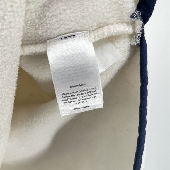 Vineyard Vines Harbor Fleece Shep 1/4 Zip Pullover White Navy Blue Sz Medium - Picture 4 of 6